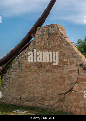 Oodena-Celebration Kreis, die Gabeln National Historic Site, Winnipeg, Manitoba, Kanada. Stockfoto