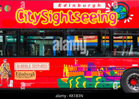 Edinburgh Schottland Edinburgh citysightseeing Bus Sightseeing Bus Tour in einem roten Bus edinburgh Schottland Großbritannien gb Europa Stockfoto