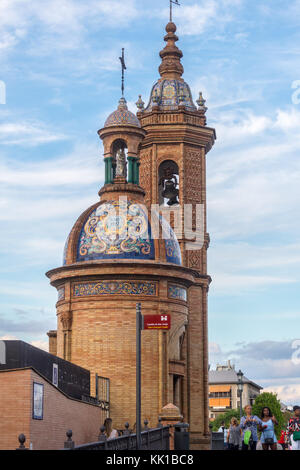 Kapelle Unserer Lieben Frau vom Berg Karmel (Virgen del Carmen), 1928, von Aníbal González, Triana, Sevilla, Andalusien, Spanien Stockfoto