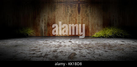 3D-Render abstrakt Hintergrund Stadt Lifestyle. Wand- und Estrich Hintergrund. Spotlight Stockfoto