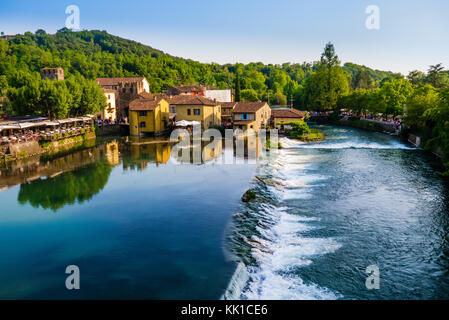 Panoramablick von borghetto, Valeggio sul Mincio, Italien Stockfoto