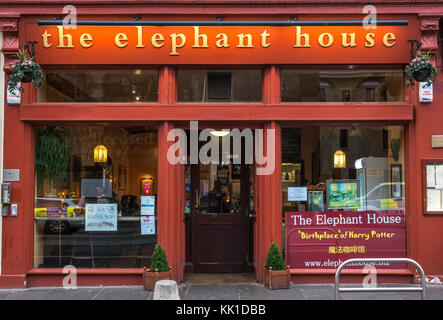 Elephant House Cafe, Standort J K Rowling schrieb Harry Potter und der Stein der Weisen, George IV Bridge, Edinburgh, Schottland, Großbritannien Stockfoto