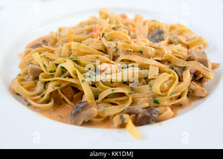 Hausgemachte Nudeln fettucine Stockfoto