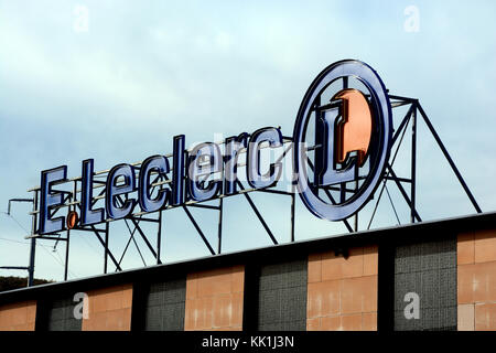 E.Leclerc Super Store, Mozac, Puy de Dome, Auvergne, Frankreich Stockfoto