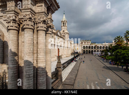 Plaza de Armas, Erhöhte Ansicht, Arequipa, Peru Stockfoto