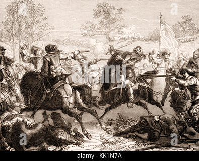 Schlacht von Lützen, Tod von König Gustav II Adolf, König von Schweden am 16. November 1632 Stockfoto