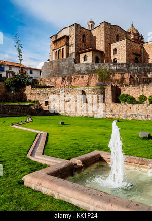 Qoricancha Ruinen und Santo Domingo Kloster, Cusco, Peru Stockfoto