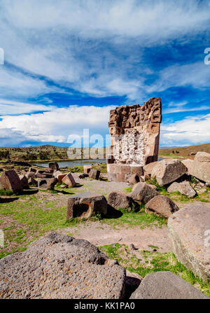 Chullpa in sillustani, Puno, Peru Stockfoto