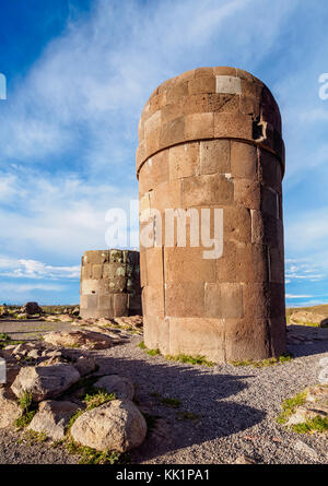 Chullpas in sillustani, Puno, Peru Stockfoto