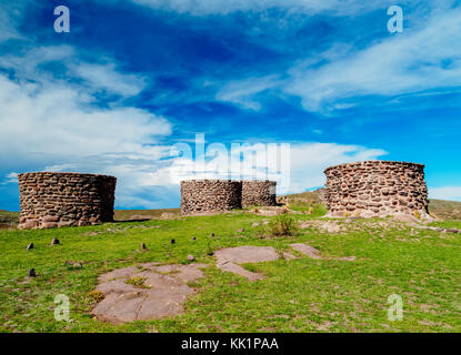 Chullpas in sillustani, Puno, Peru Stockfoto