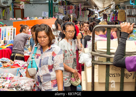 Der Hektik des Sampeng Lane, Chinatown, Bangkok, Thailand Stockfoto