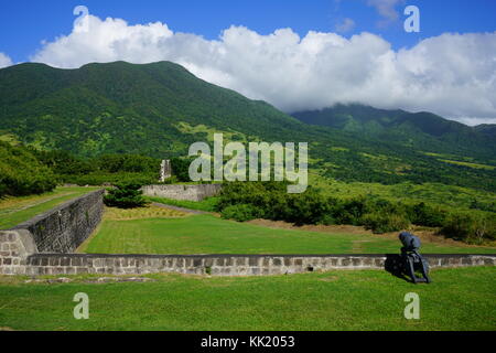 Die Festung Brimstone Hill National Park, ein UNESCO-Weltkulturerbe auf der Insel St. Kitts (St. Christopher) Stockfoto