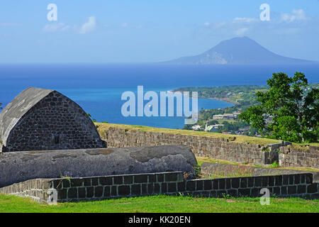 Die Festung Brimstone Hill National Park, ein UNESCO-Weltkulturerbe auf der Insel St. Kitts (St. Christopher) Stockfoto