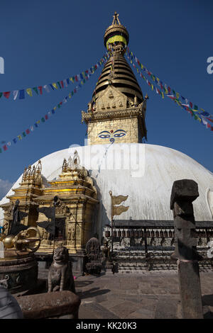 Swayambhunath Stupa, in Kathmandu Monkey Tempel Stockfoto