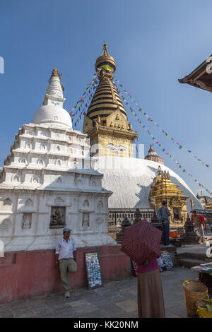 Swayambhunath Stupa, in Kathmandu Monkey Tempel Stockfoto