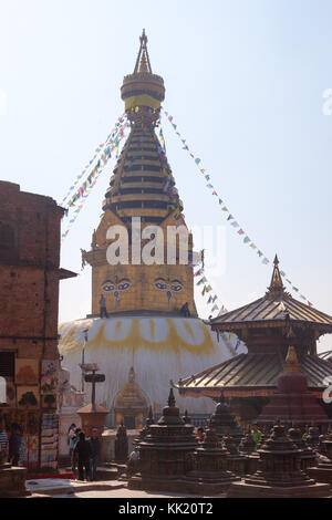 Swayambhunath Stupa, in Kathmandu Monkey Tempel Stockfoto