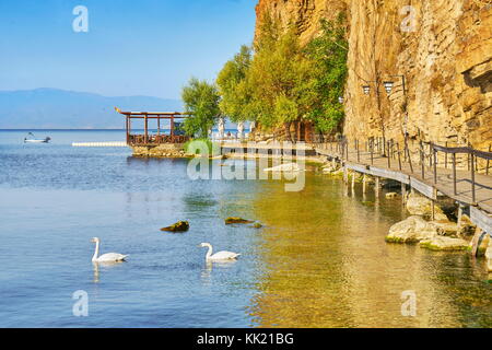 See von Ohrid, Ohrid Stadt, Republik Mazedonien, Balkan Stockfoto