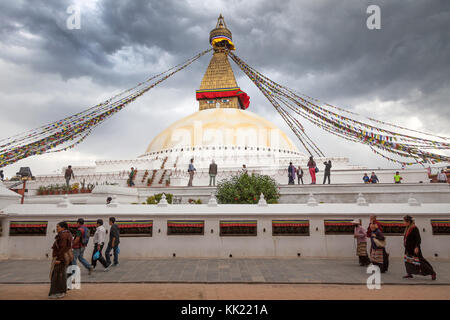 Die weltweit größte Boudhanath Stupa, Nepal Stockfoto