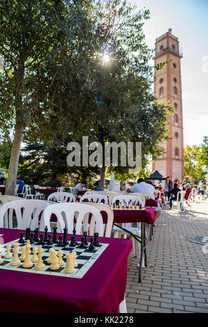 Geschwindigkeit Schach Knockout Turnier, Torre de los Perdigones shot Tower, jetzt mit einer Camera obscura, 1885, Sevilla, Andalusien, Spanien Stockfoto