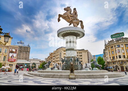 Die Statue von Alexander dem Großen, quadratischen, Skopje, Mazedonien Republik Mazedonien Stockfoto