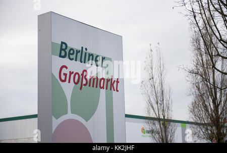 Berlin, Deutschland. November 2017. Das Berliner Großmarkt-Logo auf der Marktgelaende in Berlin, 27. November 2017. Quelle: Silas Stein/dpa/Alamy Live News Stockfoto