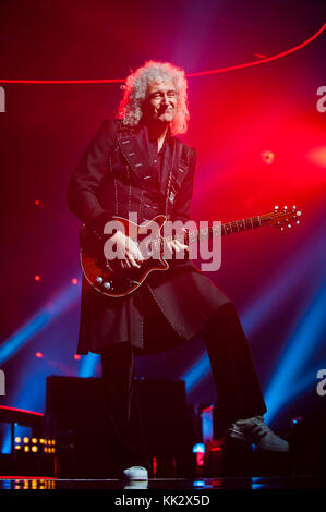 Liverpool, Großbritannien. 28 Nov, 2017. Königin und Adam Lambert führen Sie das erste Datum im England der Tour 2017, an der Liverpool Echo Arena. Credit: Paul Warburton/Alamy leben Nachrichten Stockfoto