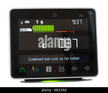 Chameleon Technologie Smart Meter Anzeige Energieverbrauch innerhalb einer inländischen House, England, Großbritannien Stockfoto
