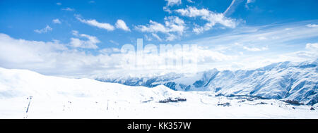 Landschaft Berge im Winter. Stockfoto