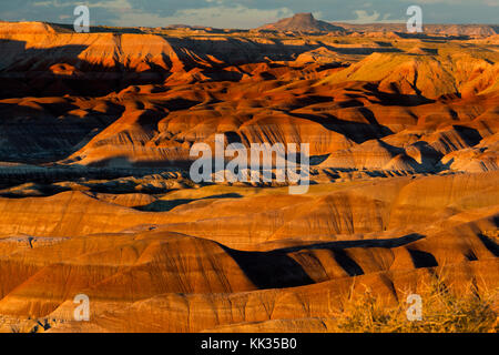 Gemalte Wüste bei Sonnenuntergang, little Painted Desert County Park, AZ, USA Stockfoto