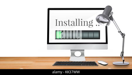 Digital composite Installation Status power Bar auf dem Computer Stockfoto