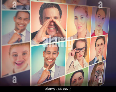Menschen collage Portrait 3x3 Stockfoto