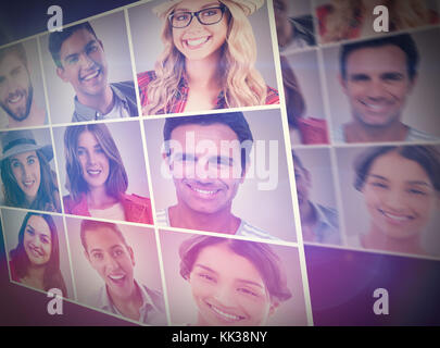 Menschen collage Portrait 3x3 Stockfoto