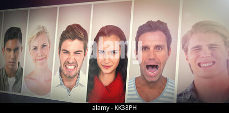 Menschen collage Portrait 7 breit Stockfoto