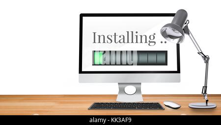 Digital composite Installation Status power Bar auf dem Computer Stockfoto