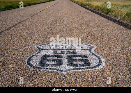 Die ikonischen Mutter Road, Route 66, Texas Stockfoto