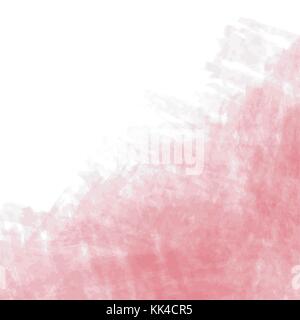 Red Aquarell Hintergrund Muster mit sichtbaren Pinselstrichen auf weißem Hintergrund, Vector Illustration Stock Vektor