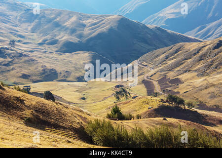 Pampas Landschaften in der Cordillera de los Andes, Peru, Südamerika Stockfoto