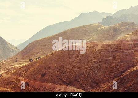 Pampas Landschaften in der Cordillera de los Andes, Peru, Südamerika Stockfoto