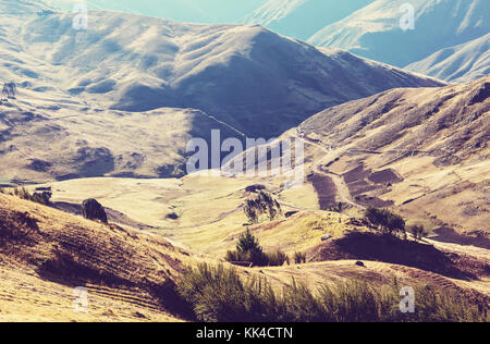 Pampas Landschaften in der Cordillera de los Andes, Peru, Südamerika Stockfoto