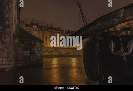Die Pont Marie - 27/12/2012 - - die Pont Marie ist eine Brücke über die seine in Paris, Frankreich. Es verbindet die Ile Saint-Louis am Dock des Hotel de Ville - Sylvain Leser / Le Pictorium Stockfoto