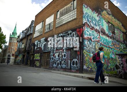 Die Mauern von Montreal - 23/05/2012 - - die Mauern von Montreal - Graffiti in der Stadt Montreal, Stadtbild - Sylvain Leser / Le Pictorium Stockfoto