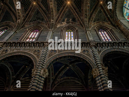 Siena Catedral, Interieur, Skulpturen und Decke Stockfoto