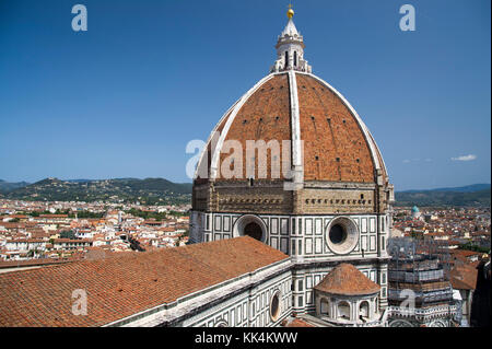 Renaissance Cupola del Brunelleschi (Brunelleschis Dom) der italienischen gotischen Kathedrale Santa Maria del Fiore (Florenz Kathedrale der Heiligen Maria von t Stockfoto