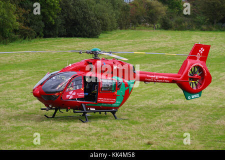 Airbus EC-145, Wales Air Ambulance, G-WROL, Llanfair P>G, Anglesey, Stockfoto