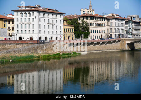 Hotel Le Due Fontane, Palazzo Bardi-Tempi Malenchini Alberti und Palazzo im historischen Zentrum von Firenze Weltkulturerbe der UNESCO aufgeführt. Firenze, Toskana, Es Stockfoto