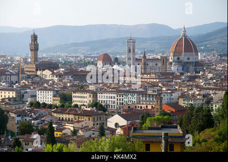 Palazzo Vecchio (Alte Rathaus), Basilika San Lorenzo (Basilika St. Lawrence), Battistero di San Giovanni (Baptisterium von Saint John), Campanile di G Stockfoto