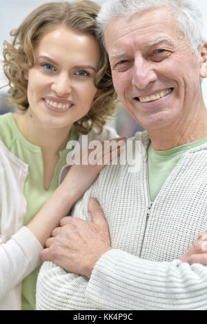 Vater und Tochter Porträt Stockfoto