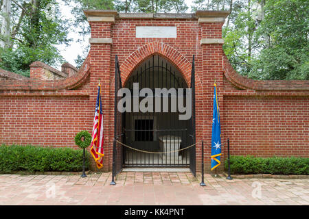 Die George Washington Familie Grab auf dem Mount Vernon Estate, Alexandria, Virginia. Stockfoto