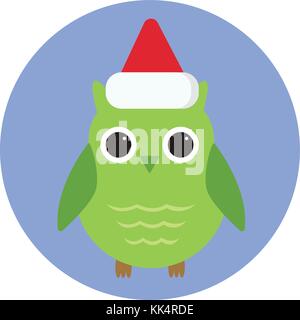 Frohe Weihnachten Eule Vektor Karte oder Banner Stock Vektor
