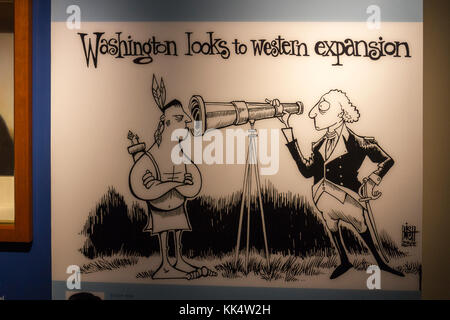 Washington sieht die westliche Expansion", im Museum auf dem Mount Vernon Estate, Alexandria, Virginia, USA. Stockfoto